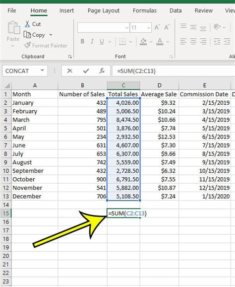How to Sum Columns in Excel