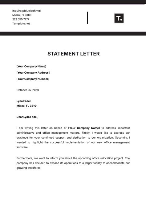 How to write statement letter