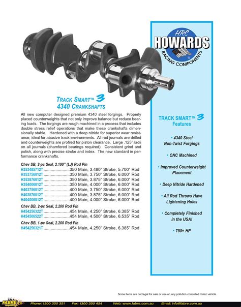 Howards Cams Catalog