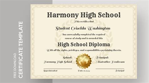 Hs Diploma Template