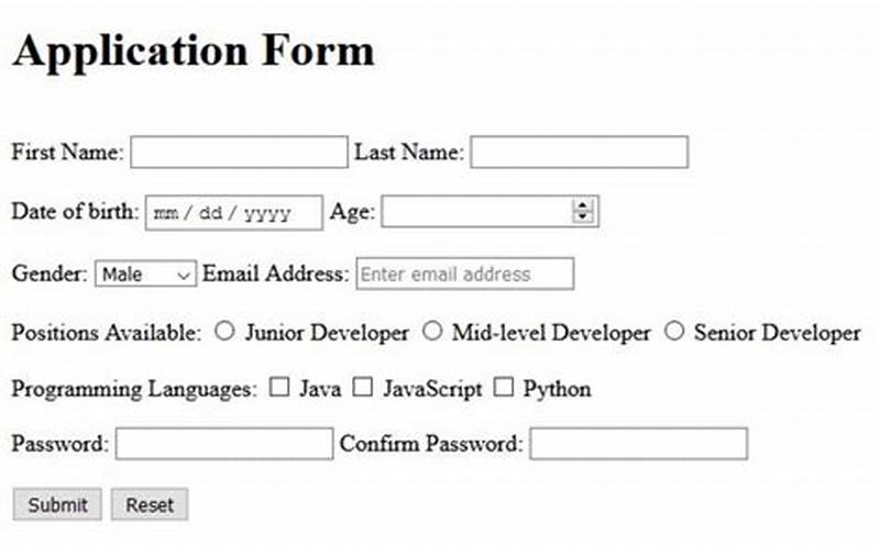 Html Form Example