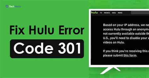 Hulu Error 301 Fix