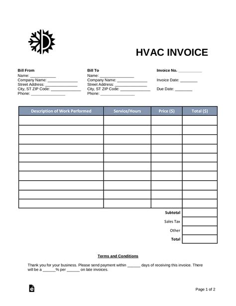 Hvac Service Ticket Template