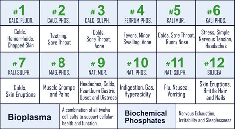 Hylands Cell Salts Chart