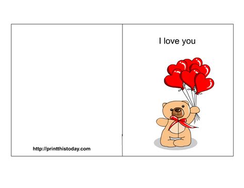 I Love You Card Printable