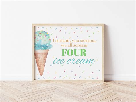 I Scream For Ice Cream Sign Free Printable