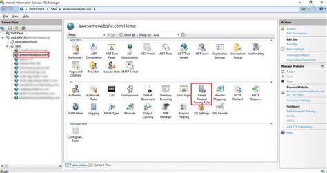 Enable Failed Request Tracing Settings