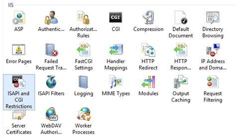 IIS Manager ISAPI CGI Restrictions