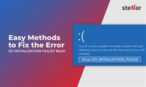 IO1 INITIALIZATION FAILED Blue Screen error
