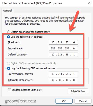 IPv4 Toggle On Windows 11