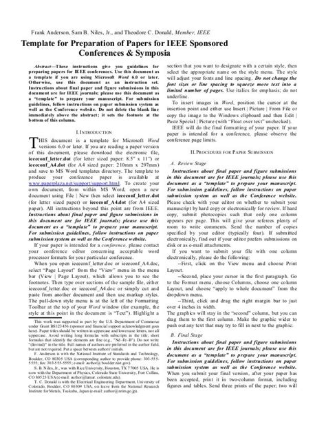 Ieee Conference Template Word