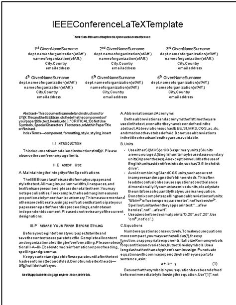 Ieee Template For Latex