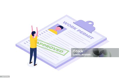 Illustration of a work permit document