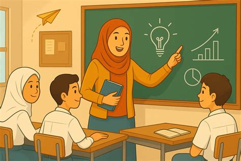 Ilustrasi Guru Berdiskusi