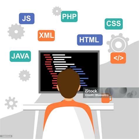Ilustrasi orang sedang coding