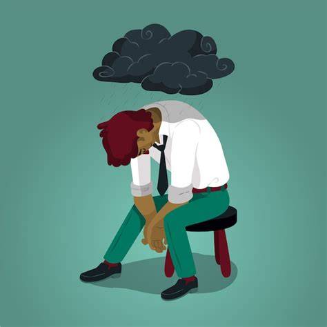 Ilustrasi pria sedang overthinking