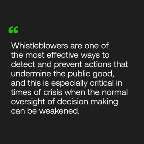 Importance of whistleblowers