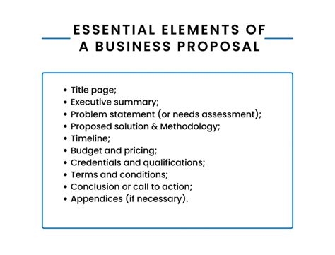 Important elements in proposal