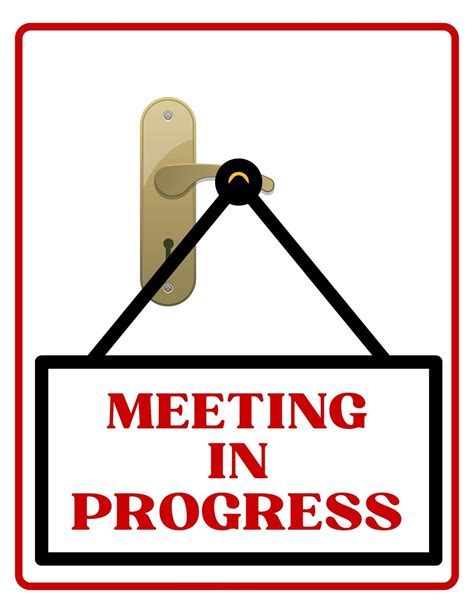 In A Meeting Door Sign Printable Free