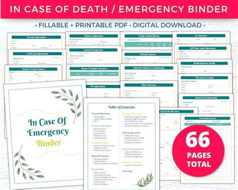 In Case Of Death Binder Template Free