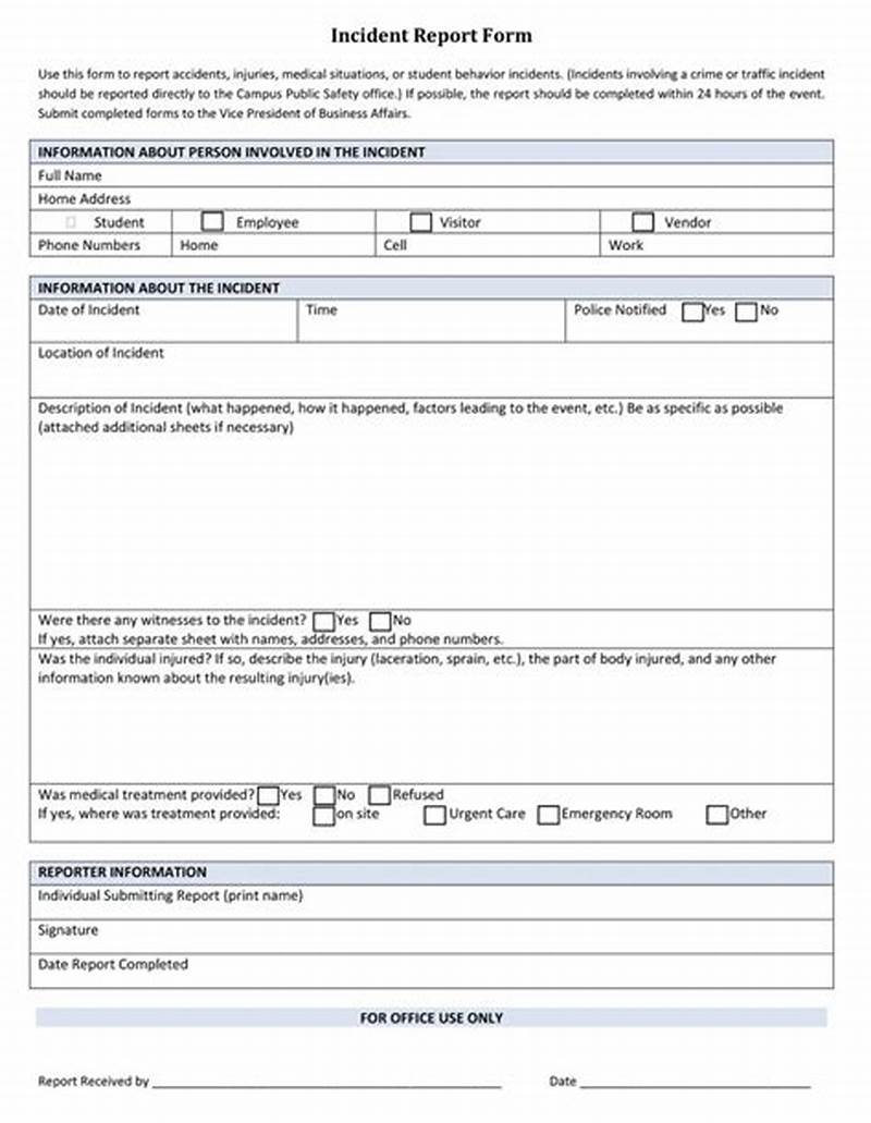 Incident Report Form Example