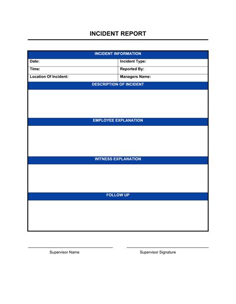 Incident Report Template Word