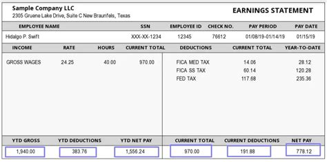 Independent Contractor 1099 Pay Stub Template