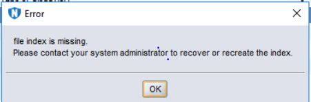 Index file missing