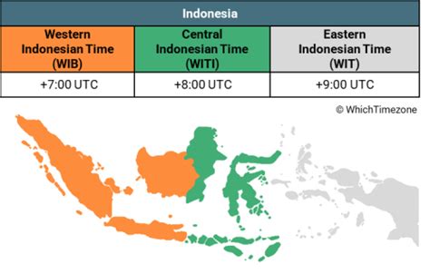 Indonesia Time Zones Map