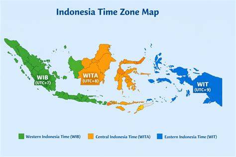 Peta Zona Waktu Indonesia