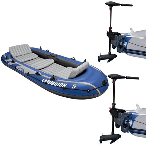 Inflatable Fishing Boat with a Motor Motor