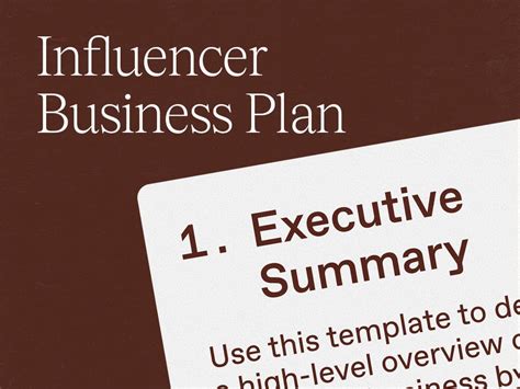 Influencer Business Plan Template