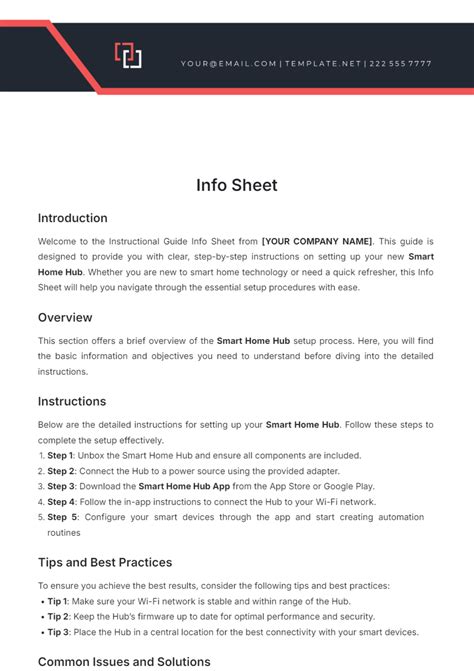 Info Sheet Template