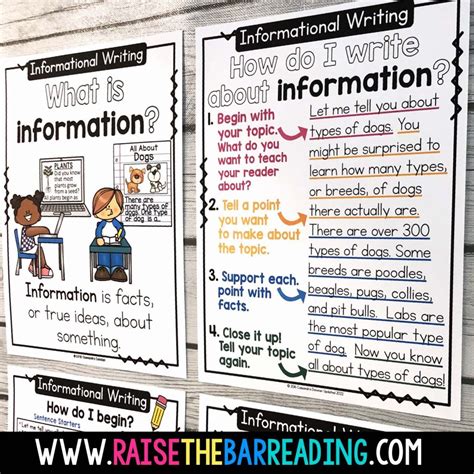 Informational Writing T Chart