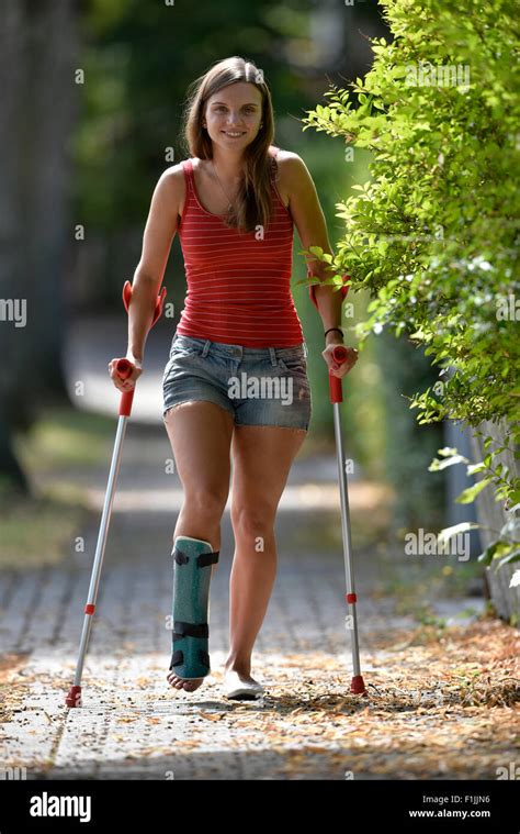 Woman Crutches