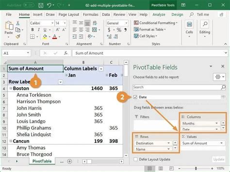 Insert Pivot Table