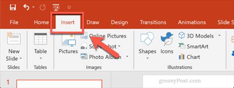 Insert Tab in PowerPoint