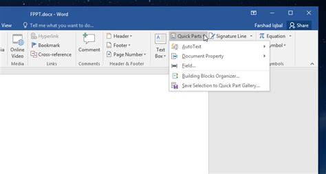 Insert REF field in word