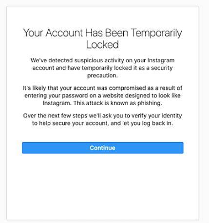 Instagram Account Locked