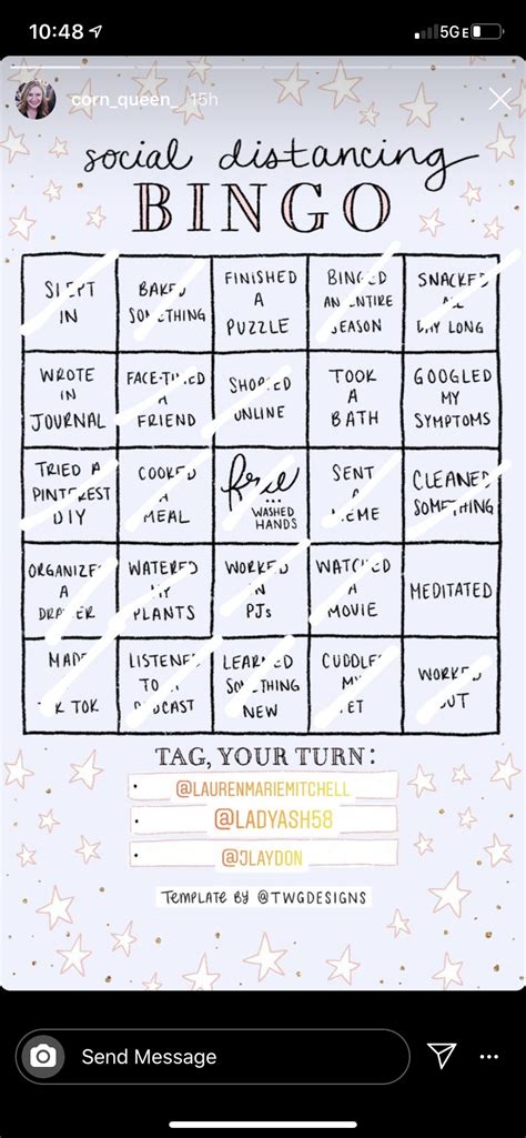 Instagram Story Bingo Template