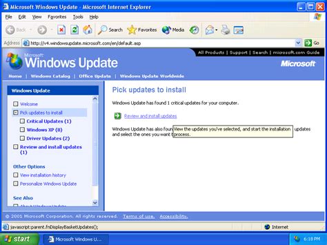 Install Windows XP Update