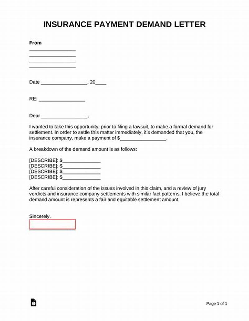Insurance Claim Demand Letter Example