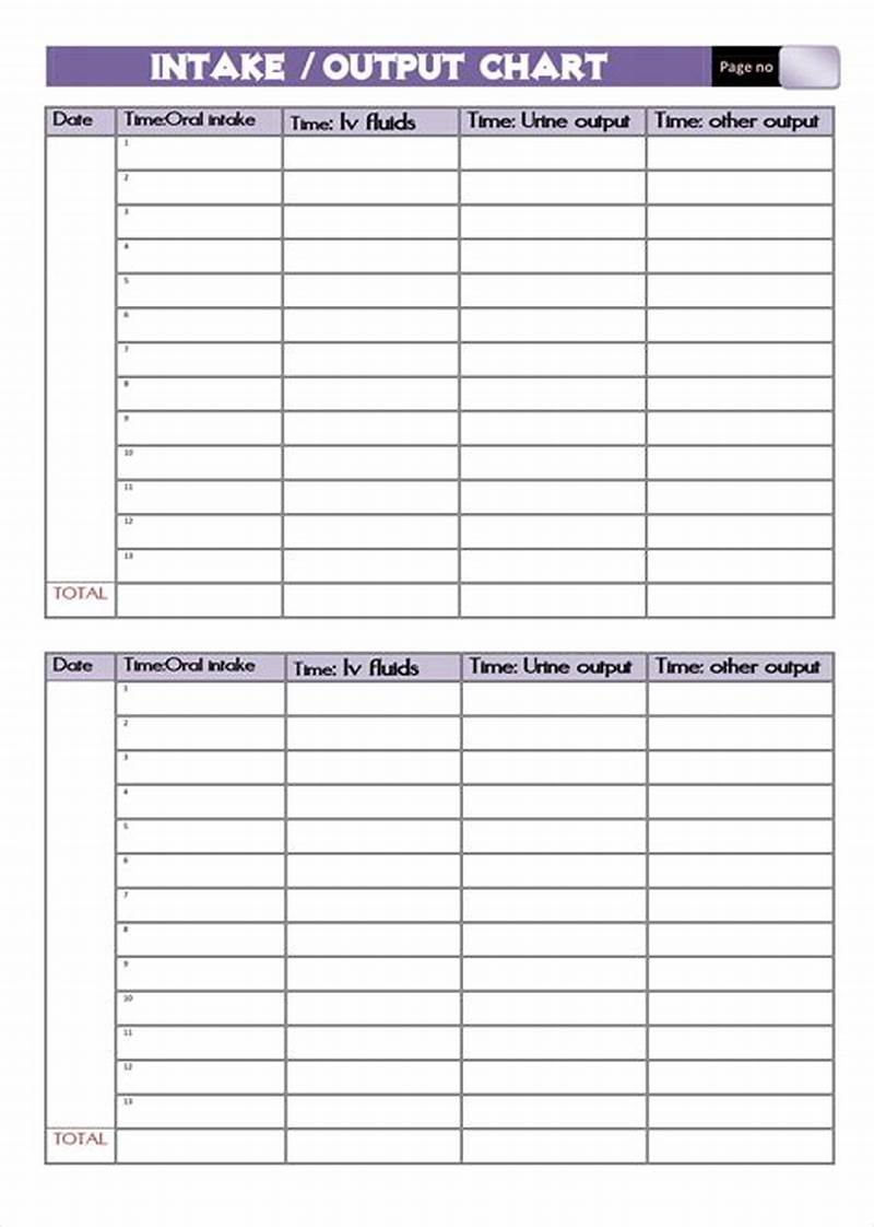 Intake And Output Chart Printable