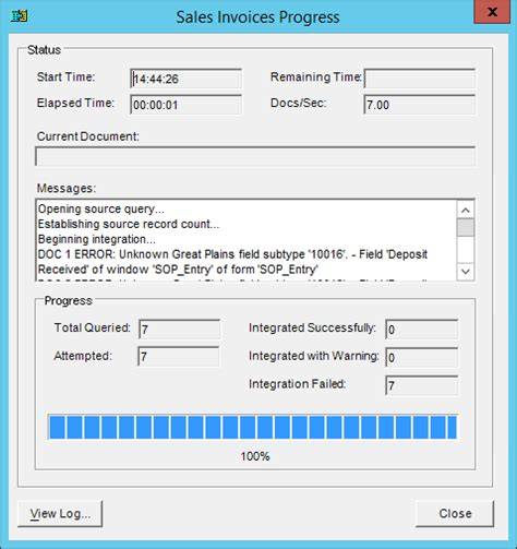 Integration Manager Query Error