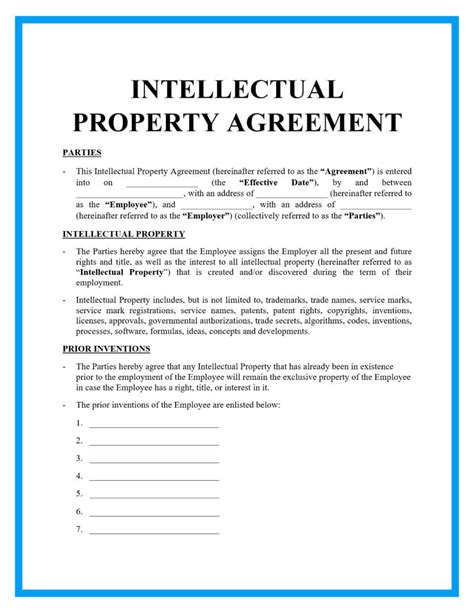Intellectual Property Licence Agreement Template