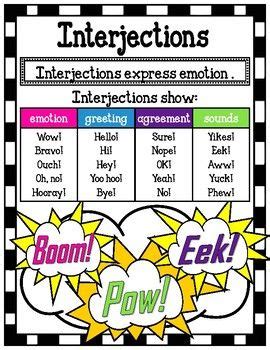 Interjections Anchor Chart