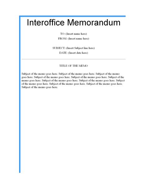 Interoffice Memorandum Template