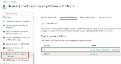 Device restrictions