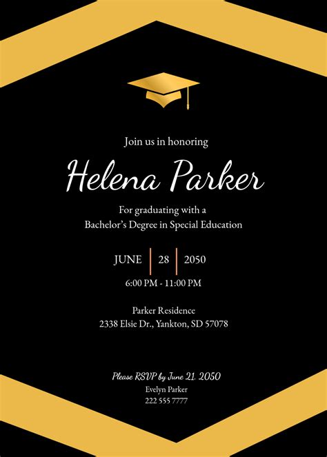 Invitation For Graduation Template