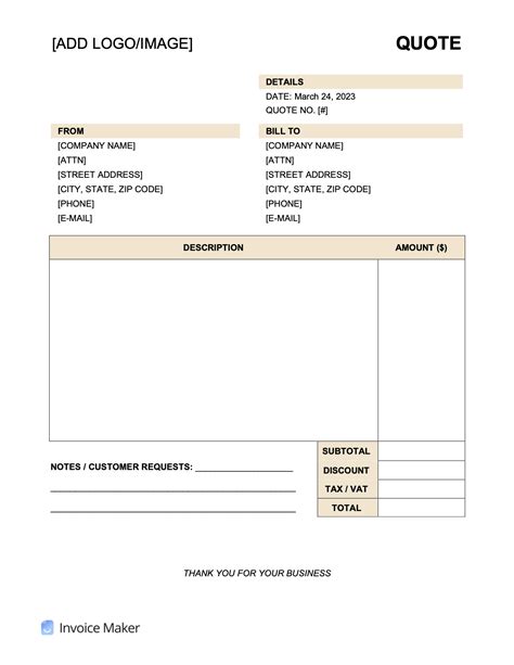 Invoice Quote Template